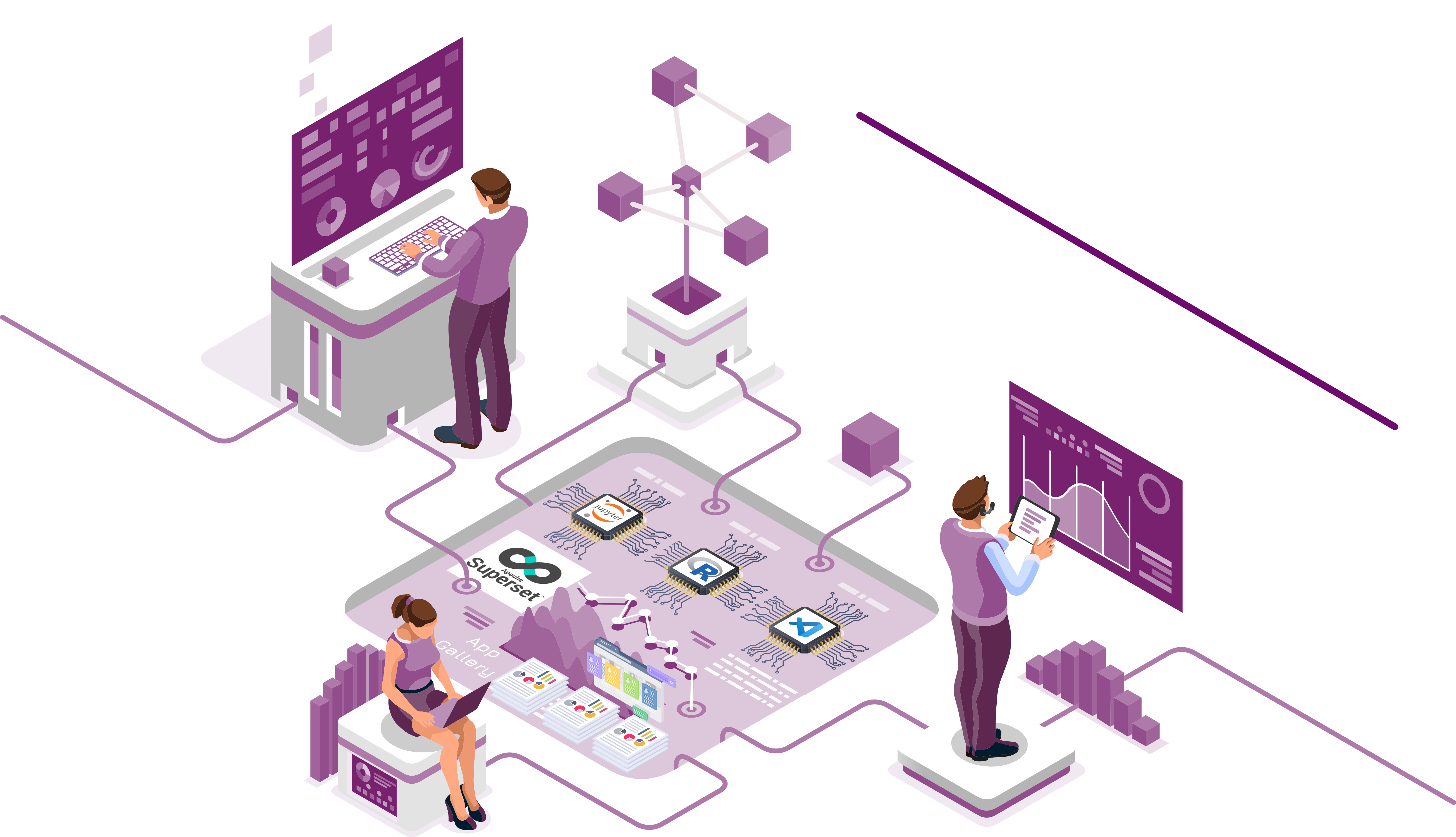 isometric design of people using the tools of adalab