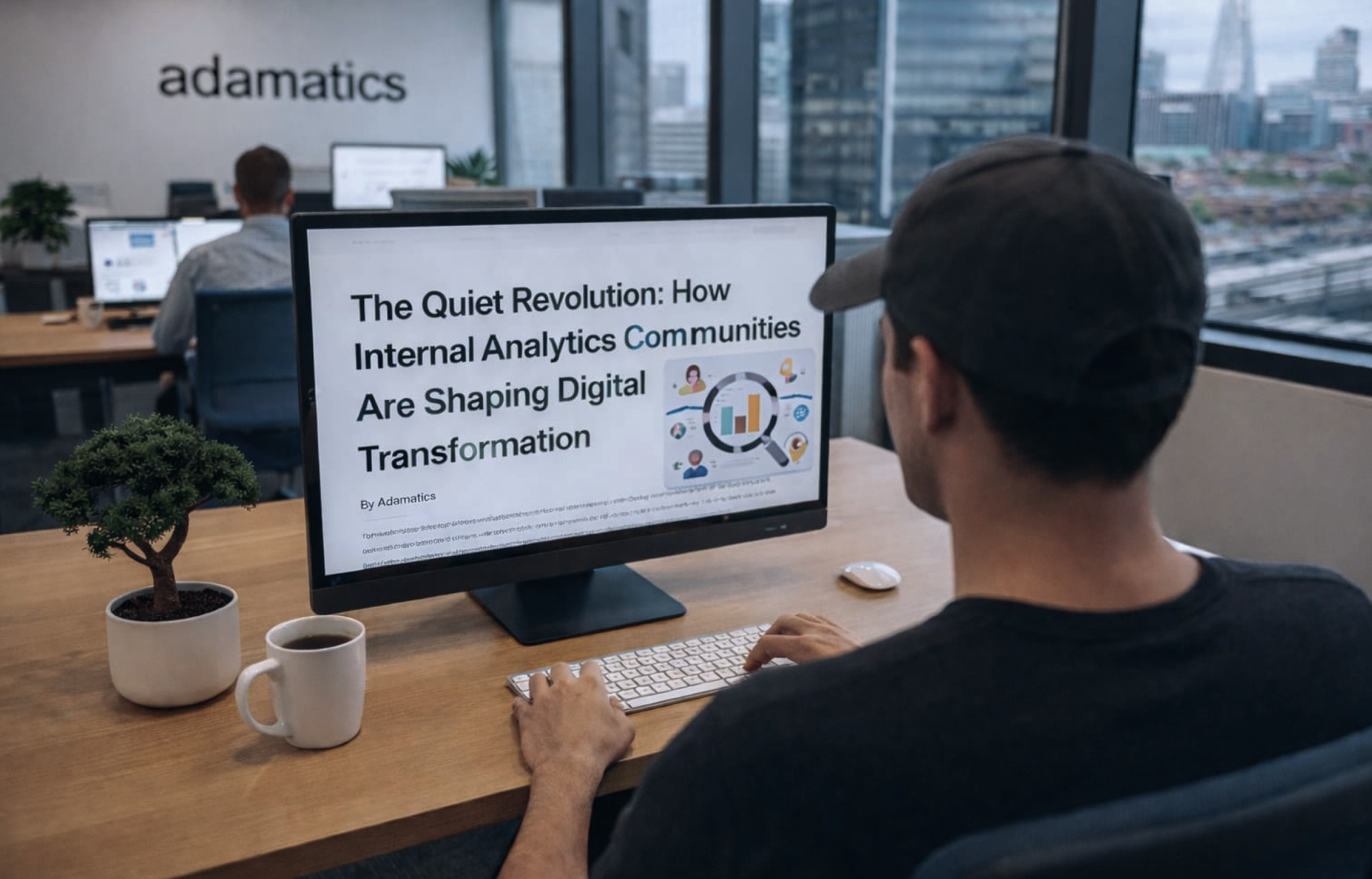 Image of an analyst in an internal analytics community helping to shape digital transformation